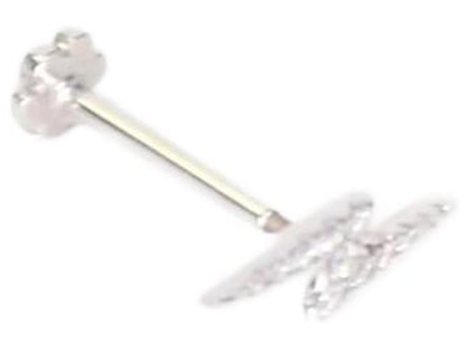 Autre Marque Silver bolt stud earring Silvery White gold  ref.983204
