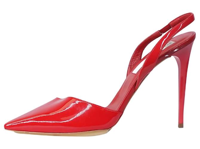 Stella Mc Cartney Red slingback patent heels with pointed toe- size EU 40 Leather  ref.983235
