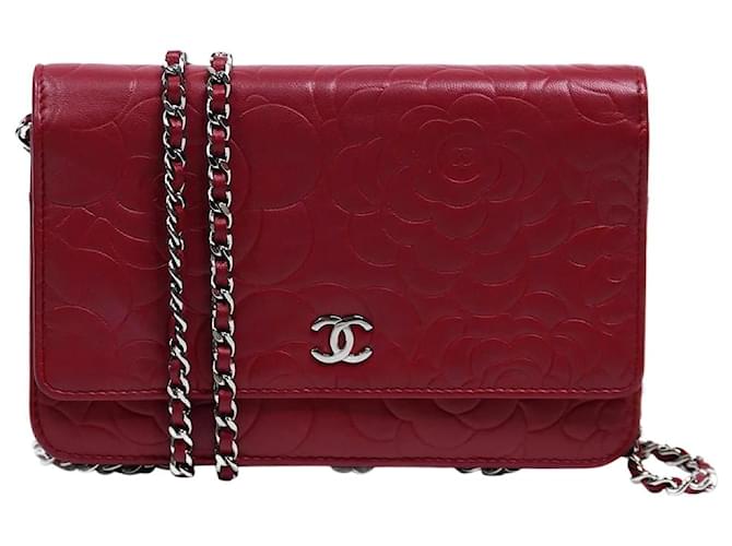 Chanel Burgundy Quilted Lambskin Trendy CC Wallet On Chain WOC