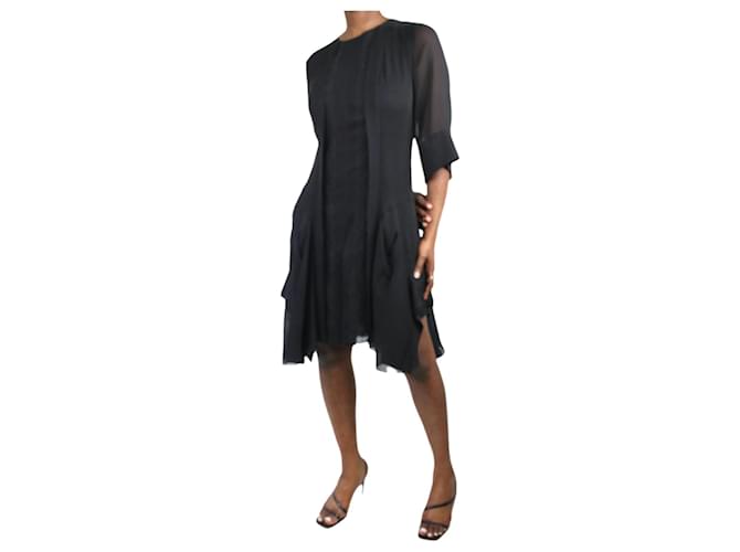 Chloé Vestido negro con mangas transparentes - talla FR 42 Acetato  ref.983349