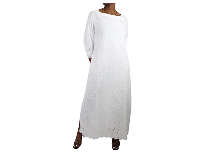 I.D. Sarrieri White embroidered dress - size L Cotton  ref.983352