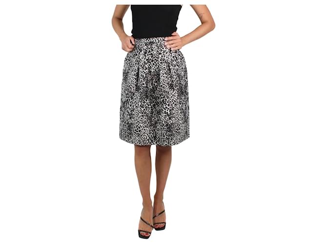 Autre Marque Black leopard print skirt - size IT 42 Polyester  ref.983381