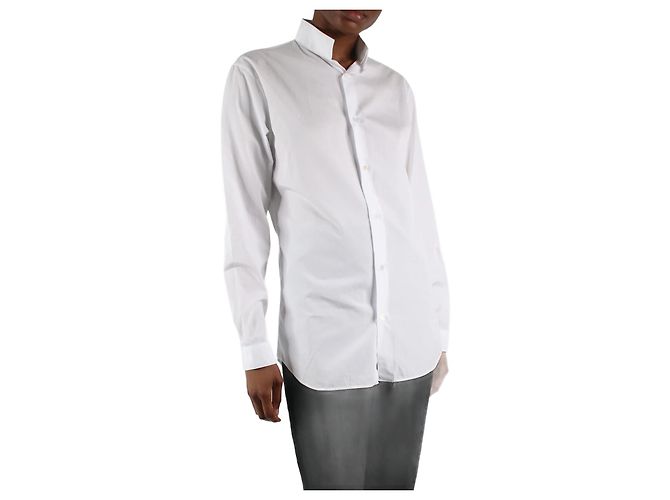 Dior Camisa blanca de algodón con botones - talla IT 38
