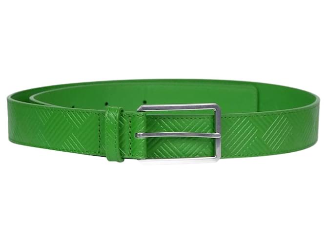 Bottega Veneta Green Cintura debossed leather belt  ref.983499