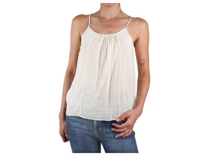 Pomandère Top creme sem mangas - tamanho UK 8 Cru