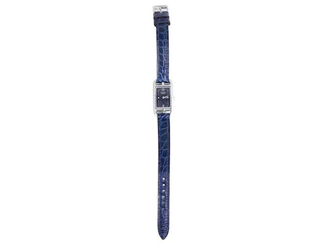 Hermès Reloj Nantucket azul Cuero  ref.983635