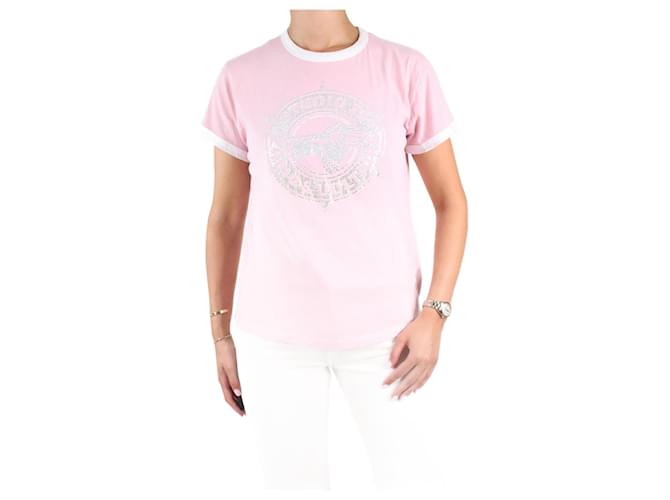 Zadig & Voltaire T-shirt rosa embelezada - tamanho UK 8  ref.983717