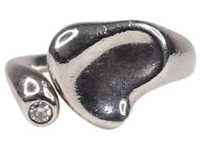 Tiffany & Co Silver Elsa Peretti Full Heart ring Silvery  ref.983758