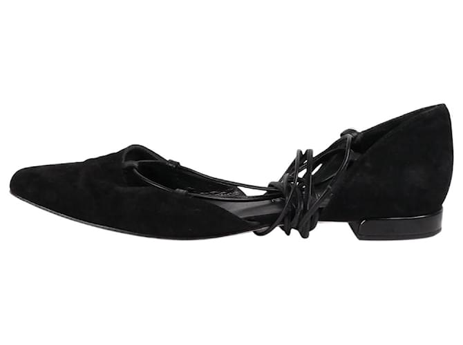 Stuart Weitzman Sapatos rasos de camurça preta - tamanho UE 36.5 Preto Suécia  ref.983767