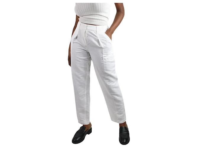 Luisa Cerano White loose-fit linen trousers - size UK 10  ref.983841