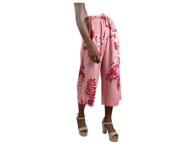 Etro Gonna pantalone rosa in misto seta con stampa forale - taglia IT 46 Viscosa  ref.983842