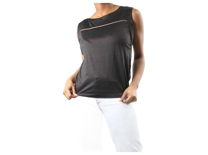 Brunello Cucinelli Black tank top  - size UK 10  ref.983870