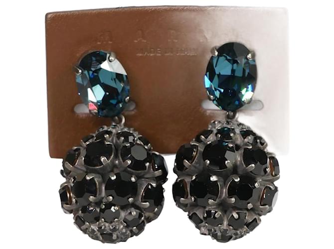 Marni Black gemstone clip-on earrings  ref.983879