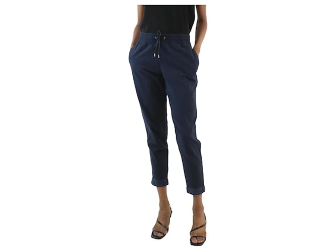 Autre Marque Blue elasticated waist trousers - Brand Size 0 Cotton  ref.983935
