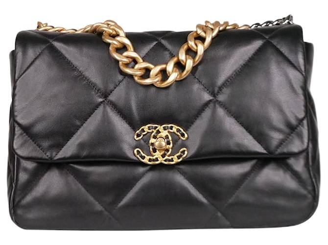 Chanel 19 Small Flap Quilted Lambskin Leather Shoulder Bag