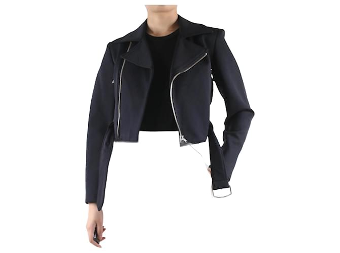 Y3 Black metallic logo biker jacket - size S Polyester  ref.983939