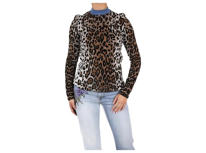 Stella Mc Cartney Mehrfarbiger Pullover mit Leopardenmuster – Größe IT 40 Mehrfarben Viskose  ref.983973