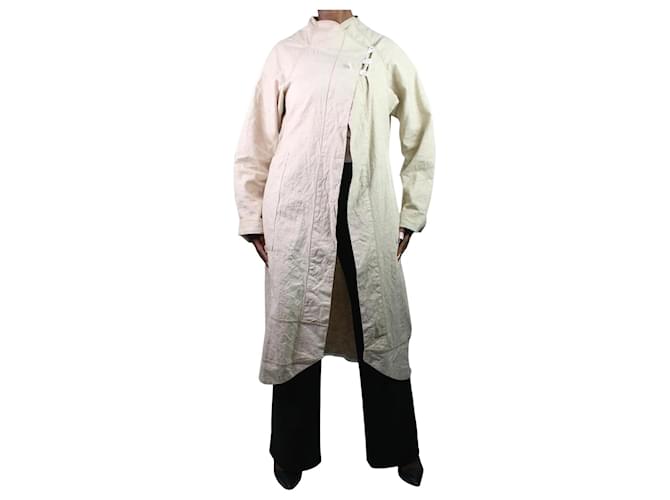 Autre Marque Cappotto con tasche in lino color crema - taglia UK 14 Crudo  ref.984125