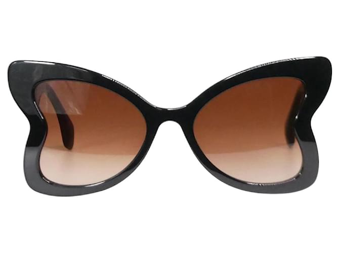 Vivienne Westwood Óculos de sol pretos em formato de coração com detalhes em diamante - tamanho  ref.984136