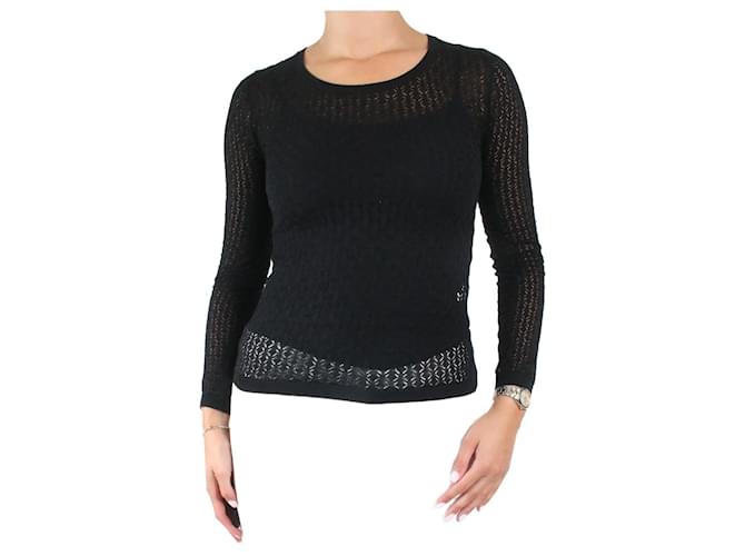 Dolce & Gabbana Black lace sweater - size IT 42 Silk  ref.984138