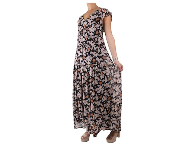 Ba&Sh Multicoloured V-neck floral maxi dress - size Brand size 2 Multiple colors Silk  ref.984142
