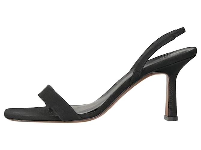 Autre Marque Black slingback sandal heels - size EU 38 Leather  ref.984188