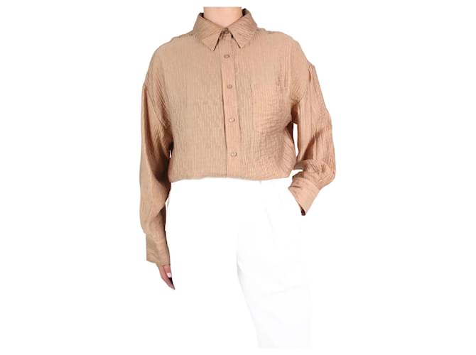 Anine Bing Brown button-up shirt - size S Rayon  ref.984209