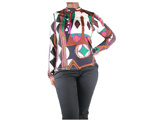 Autre Marque Multicolour printed turtle neck long-sleeve top