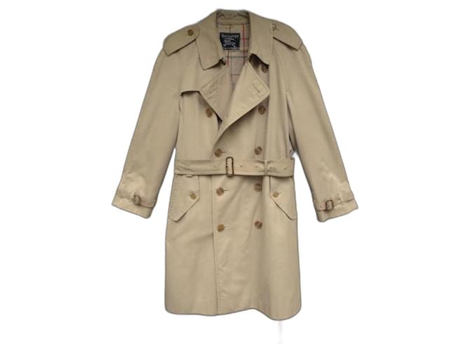 Burberry vintage men's trench coat 60's size S Beige Cotton  ref.984449
