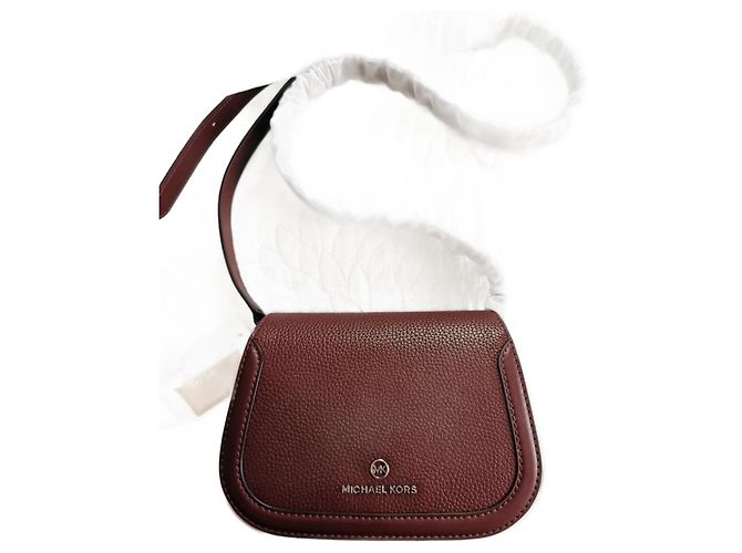 Borsa a tracolla Michael Kors in pelle rosso scuro Bordò