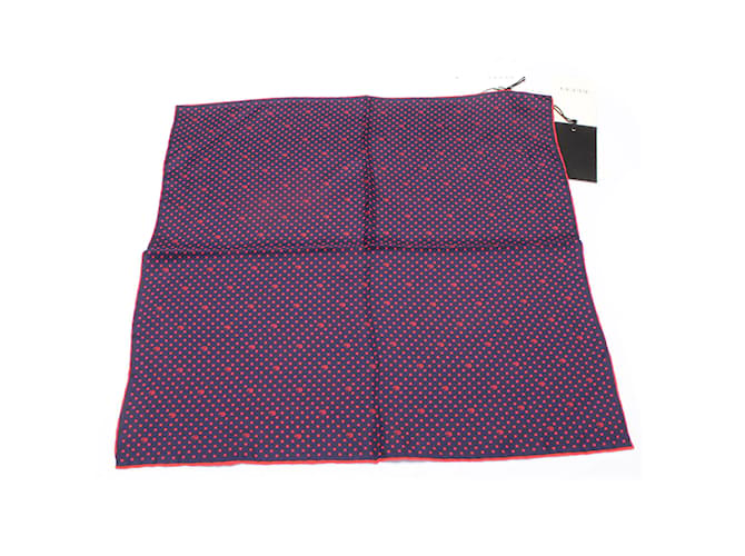 Gucci Polka Dots Print Pocket Square Scarf Purple Cotton  ref.984468