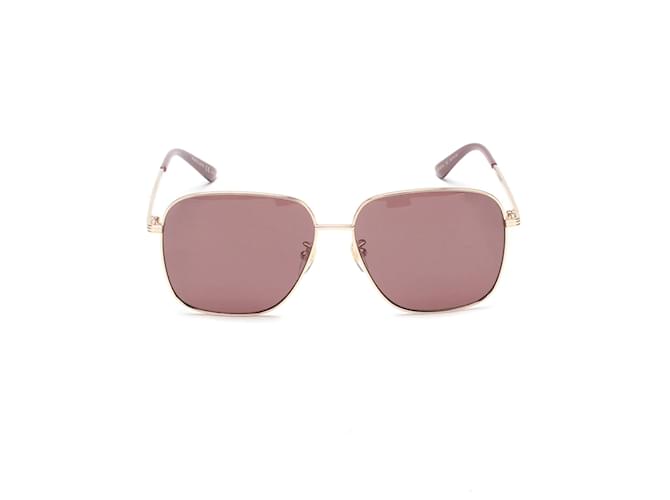 Gucci Square Tinted Sunglasses Brown Metal  ref.984498