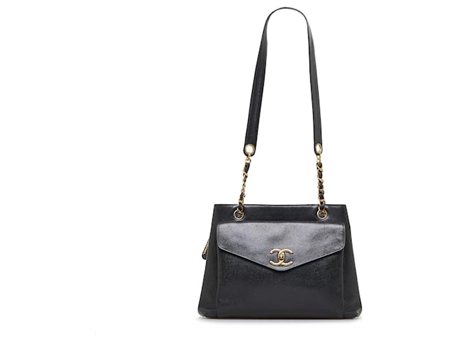 Chanel Black CC Caviar Tote Bag Leather ref.984981 - Joli Closet