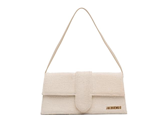 Le Bambino Leather Shoulder Bag in White - Jacquemus