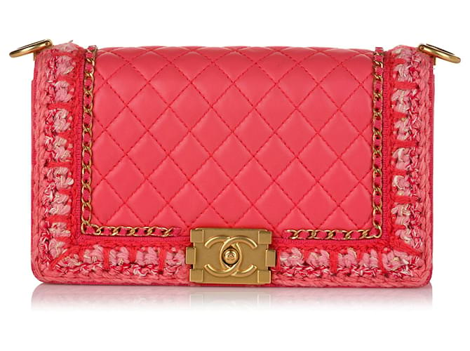 CHANEL, Bags, Chanel Small Tweed Pink Boy Bag