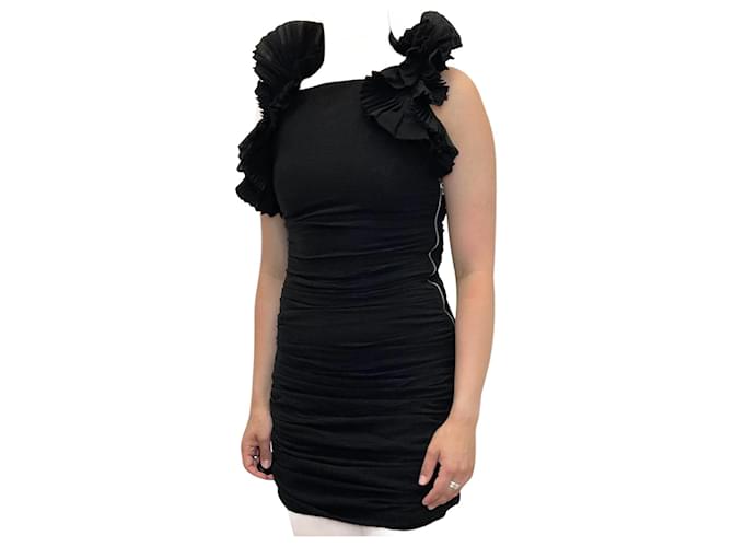 Isabel marant black ruffle sales dress