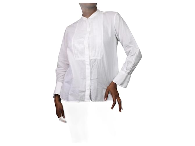 Autre Marque White long sleeve blouse - size UK 10 Cotton  ref.985173