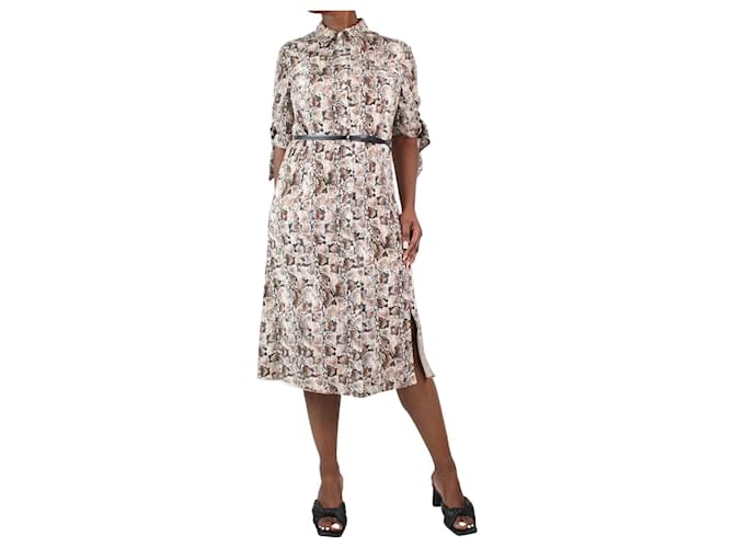 Altuzarra Brown belted snake print silk dress - size FR 44  ref.985188
