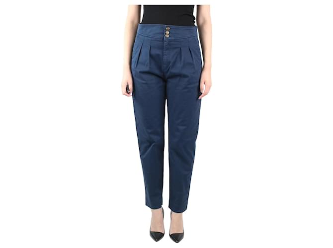 Autre Marque Blue pleated trousers - size M Cotton  ref.985255