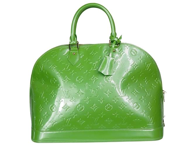 LOUIS VUITTON Green Monogram Vernis Alma GM Bag