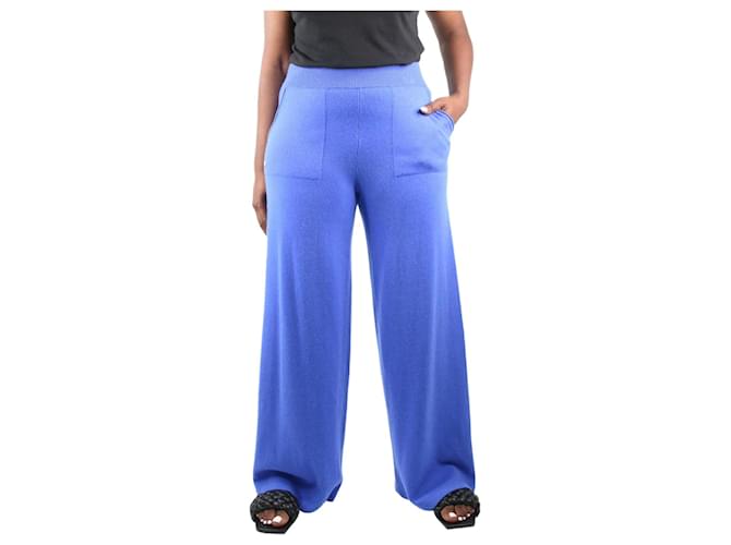 Autre Marque Pantalon large en cachemire bleu - taille L  ref.985311