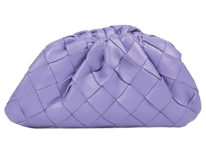 Bottega Veneta Purple small intrecciato leather clutch bag  ref.985331