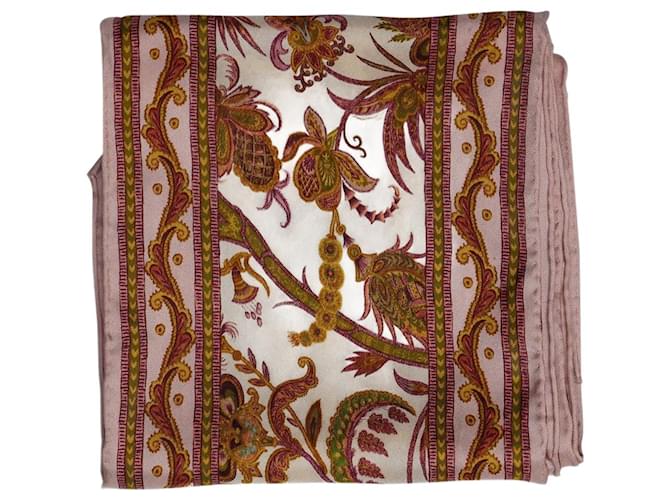 Zimmermann Pink floral and bird print silk scarf  ref.985349