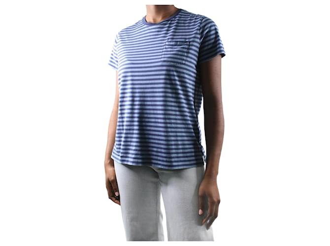 Ralph Lauren T-shirt a righe blu - taglia L Cotone  ref.985492