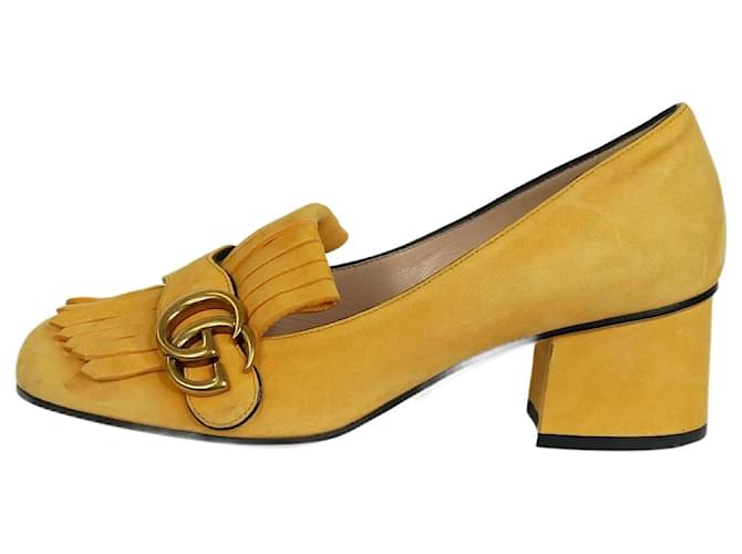 Yellow deals fringe heels