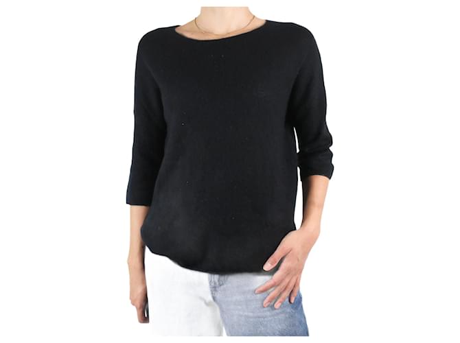 Autre Marque Black cashmere short-sleeve top - size UK 8  ref.985548