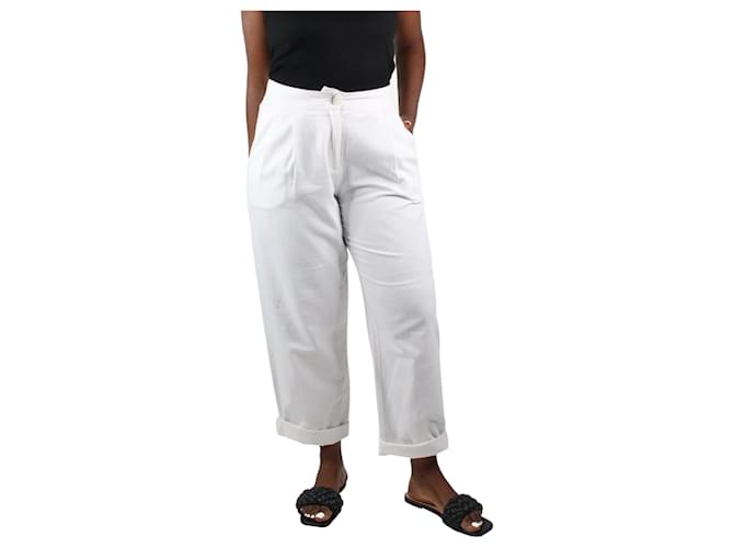Philosophy Di Alberta Ferretti White cotton & linen blend trousers - size L  ref.985675