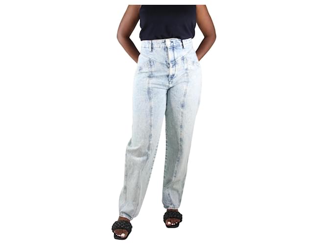 Isabel Marant Blue high-rise washed jeans - size UK 14 Polyester  ref.985743