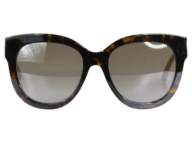 Jimmy Choo Brown tortoise shell round sunglasses  ref.985772
