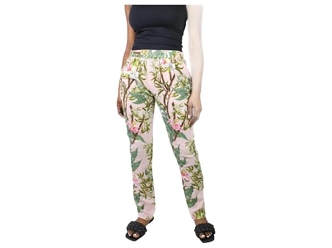 Isabel Marant Etoile Pink floral lightweight drawstring trousers - size UK 10 Cotton  ref.985918
